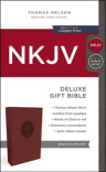 NKJV, Deluxe Gift Bible, Leathersoft, Burgundy, Red Letter, Comfort Print